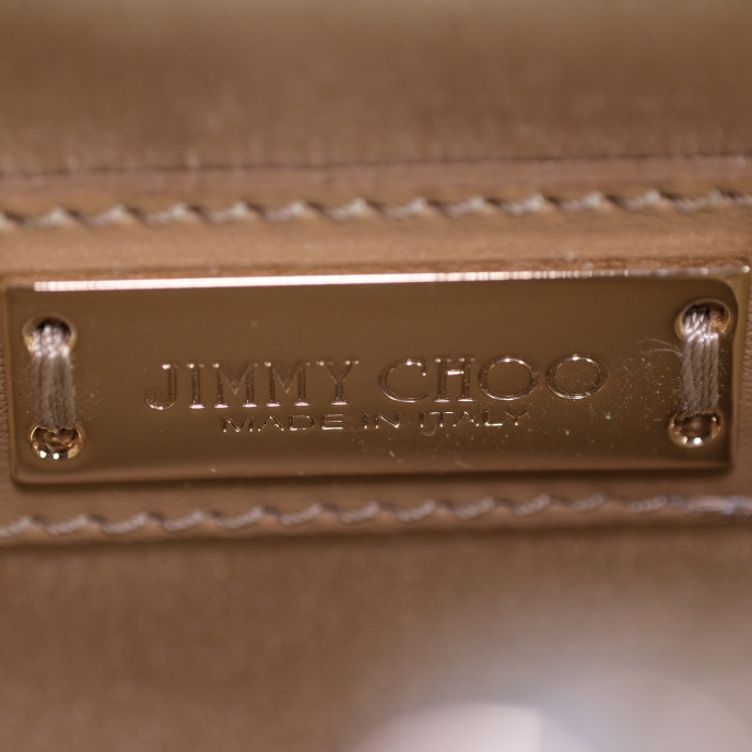 Jimmy Choo Metallic Gold Leather Mini Twill Tube Clutch