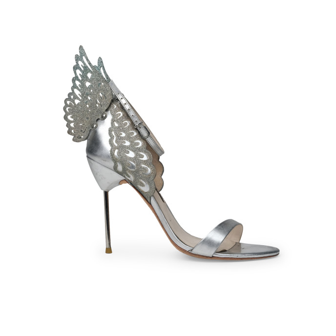 Sophia Webster Silver Evangeline Angel Wing High-Heel Sandals