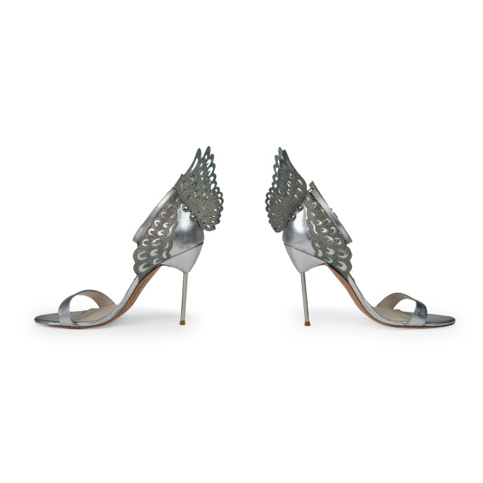 Sophia Webster Silver Evangeline Angel Wing High-Heel Sandals