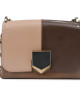 Jimmy Choo Cream/ Brown Leather Lockett Shoulder Bag