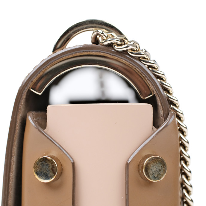 Jimmy Choo Cream/ Brown Leather Lockett Shoulder Bag