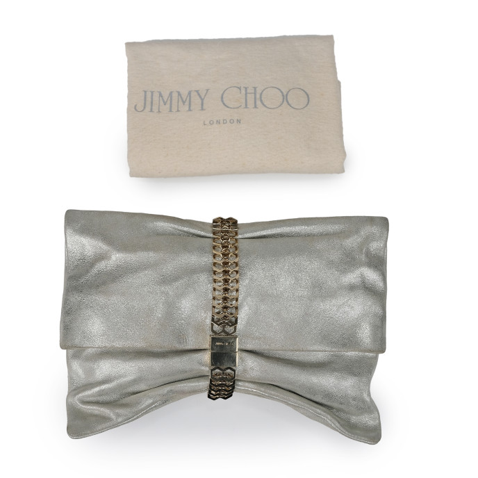 Jimmy Choo Chandra Metallic Chain Clutch