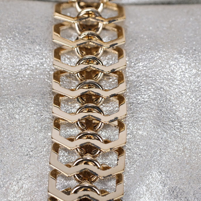 Jimmy Choo Chandra Metallic Chain Clutch