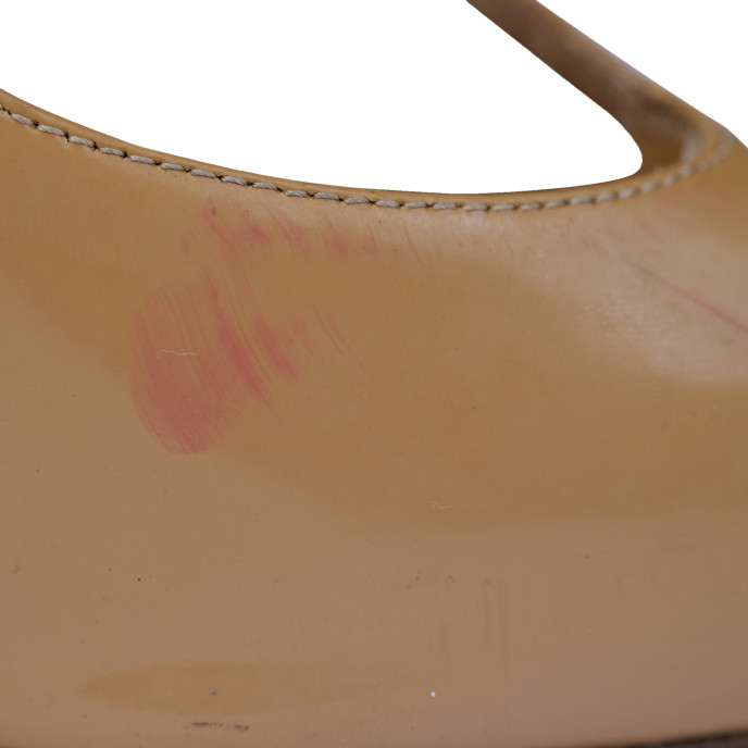 Christian Louboutin Beige Patent Leather Tpoppins Pumps 