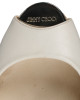 Jimmy Choo White Leather Silver Striped Cork Wedges Size 36