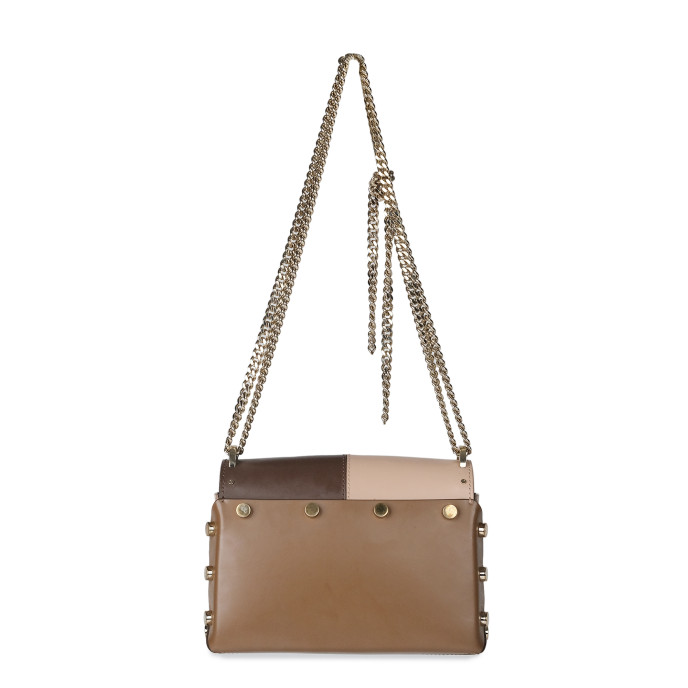 Jimmy Choo Cream/ Brown Leather Lockett Shoulder Bag