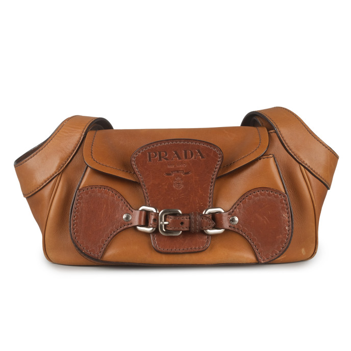 Prada Brown Vittelo Cuoio Shoulder Bag