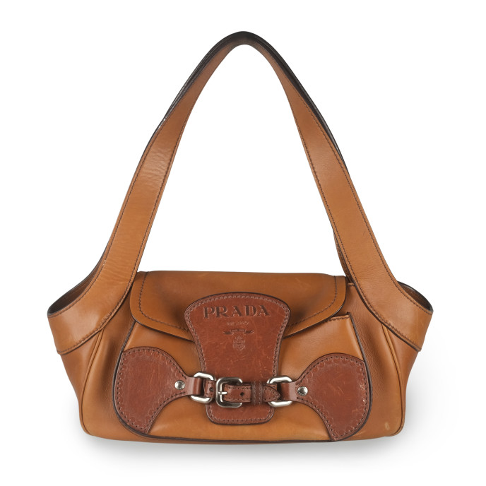 Prada Brown Vittelo Cuoio Shoulder Bag