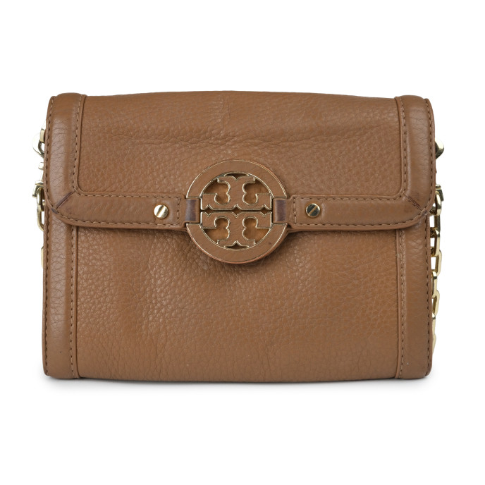 Tory Burch Tan Leather Amanda Chain Strap Crossbody Bag