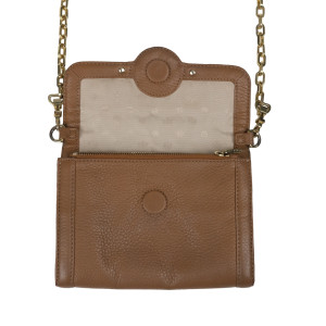 Tory Burch Tan Leather Amanda Chain Strap Crossbody Bag