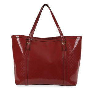 Gucci Red Microguccisima Patent Leather Medium Nice Tote Bag