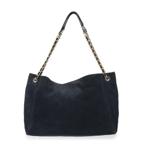 Tory Burch Black Suede Tote Bag