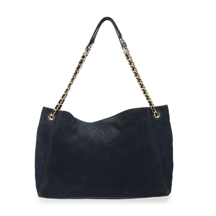 Tory Burch Black Suede Tote Bag