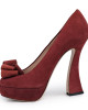 Miu MIu Maroon Suede Peep Toe Pumps