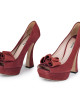 Miu MIu Maroon Suede Peep Toe Pumps