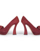 Miu MIu Maroon Suede Peep Toe Pumps