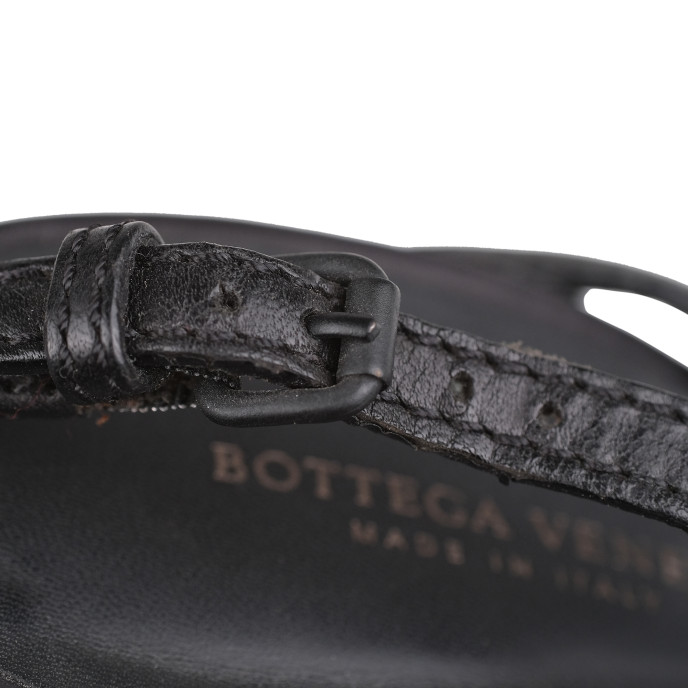 Bottega Veneta Black Leather Sandals Size 39.5