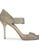 Jimmy Choo Gold Lurex Fabric Strap Stilettoes Size 40