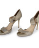 Jimmy Choo Gold Lurex Fabric Strap Stilettoes Size 40