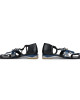 Tory Burch Blue/Black Leather Studded Aurora Ankle-Strap Sandals Size 9M