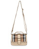 Burberry Gold/Cream Check Canvas and Leather Crossbody Bag