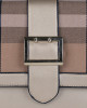 Burberry Gold/Cream Check Canvas and Leather Crossbody Bag