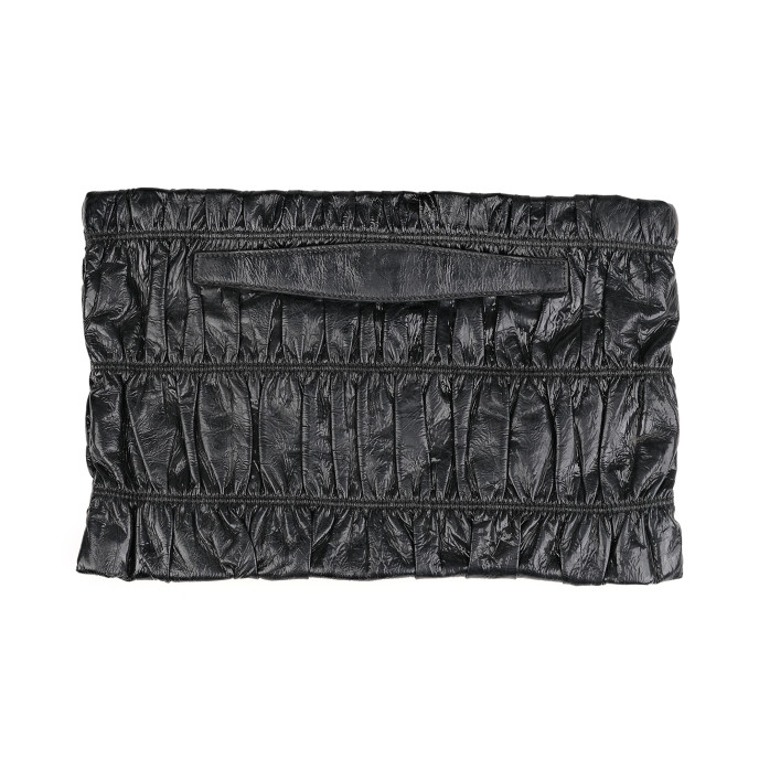 Prada Black Nappa Gaufre Leather Clutch Bag