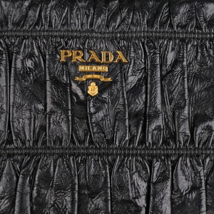 Prada Black Nappa Gaufre Leather Clutch Bag