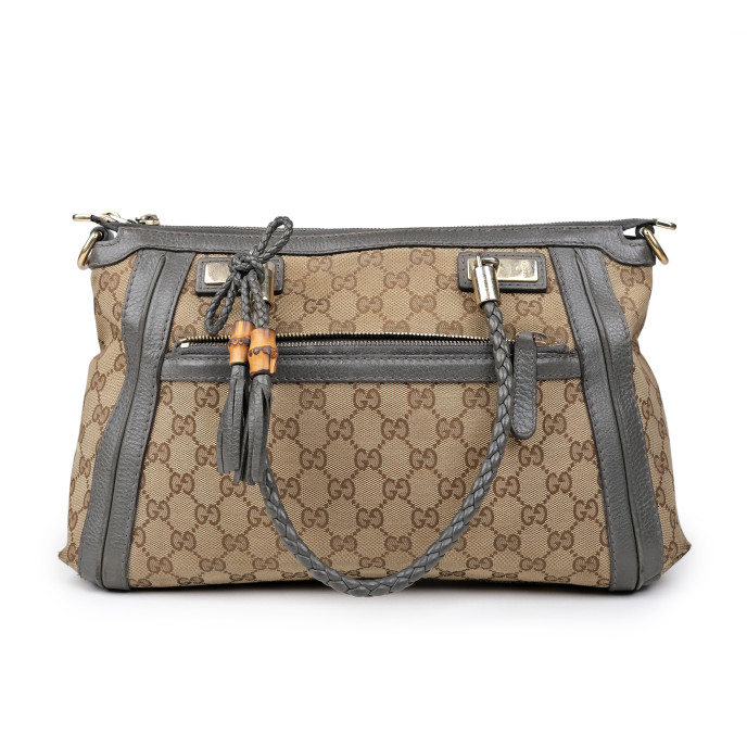 Gucci Brown/Beige Canvas Shoulder Bag