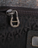 Aigner Grey Leather Logo Buckle Shoulder Flap Bag