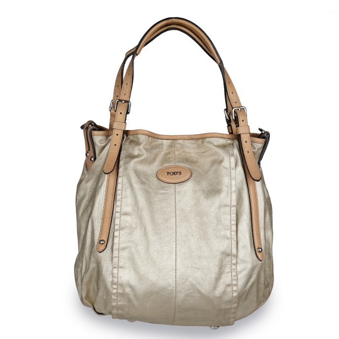 Tod’s Gold Leather G-Line Easy Sacca Tote Bag