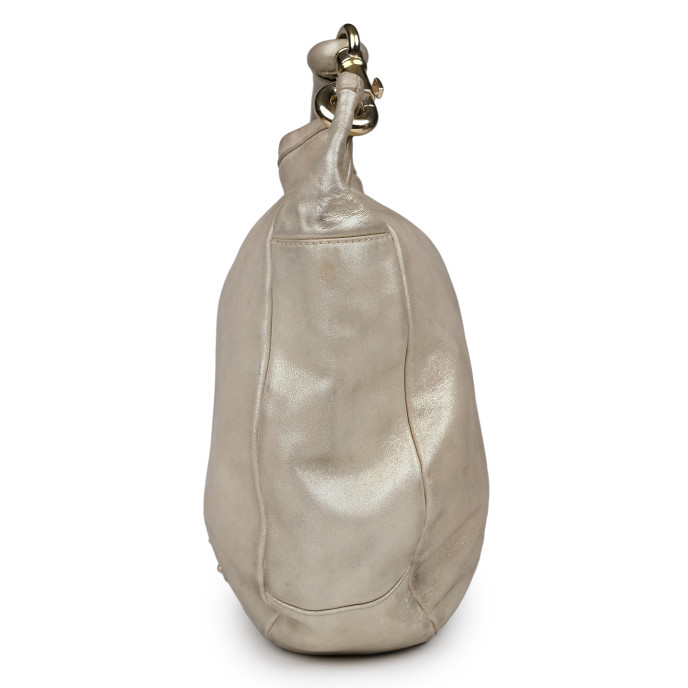 Jimmy Choo Cream Leather Hobo Bag