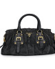 Prada Black Nylon Gaufre Ruched Shopping Bag