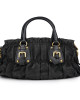 Prada Black Nylon Gaufre Ruched Shopping Bag