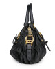 Prada Black Nylon Gaufre Ruched Shopping Bag