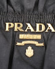 Prada Black Nylon Gaufre Ruched Shopping Bag