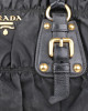 Prada Black Nylon Gaufre Ruched Shopping Bag