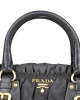 Prada Black Nylon Gaufre Ruched Shopping Bag