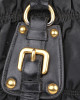 Prada Black Nylon Gaufre Ruched Shopping Bag