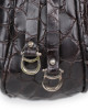 Aigner Black Cros Embossed Leather Bag