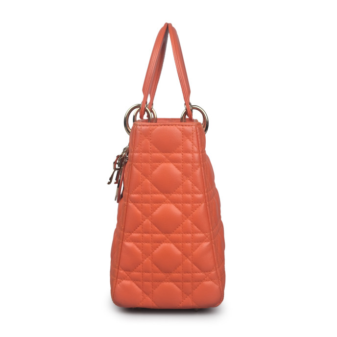 Christian Dior Medium Orange Lady Dior Bag