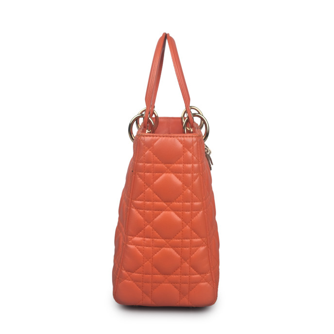 Christian Dior Medium Orange Lady Dior Bag