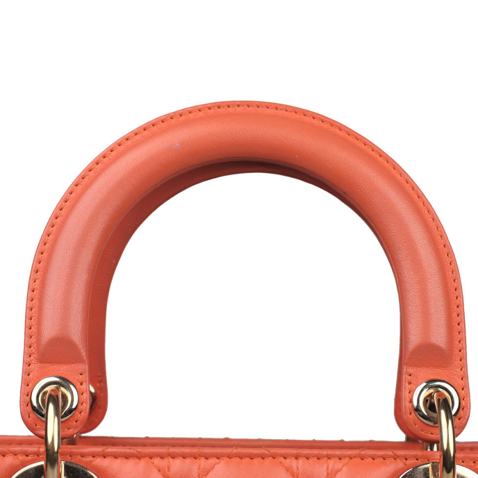 Christian Dior Medium Orange Lady Dior Bag