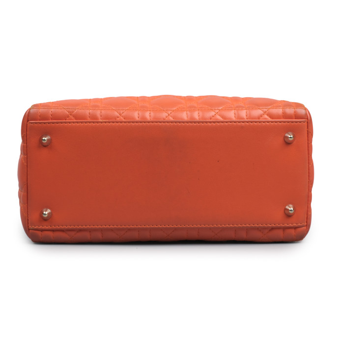 Christian Dior Medium Orange Lady Dior Bag