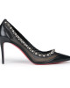 Christian Louboutin Black & Silver Galativi Spikes 85 Heels