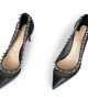 Christian Louboutin Black & Silver Galativi Spikes 85 Heels