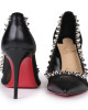 Christian Louboutin Black & Silver Galativi Spikes 85 Heels