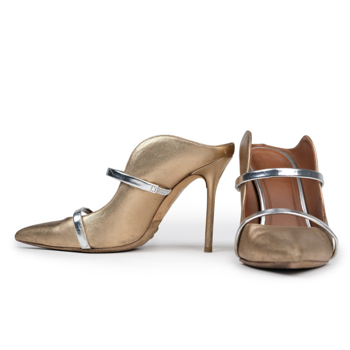 Malone Souliers Gold Silver Heels