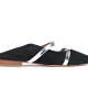 Malone Souliers Black Leather Flat Mules