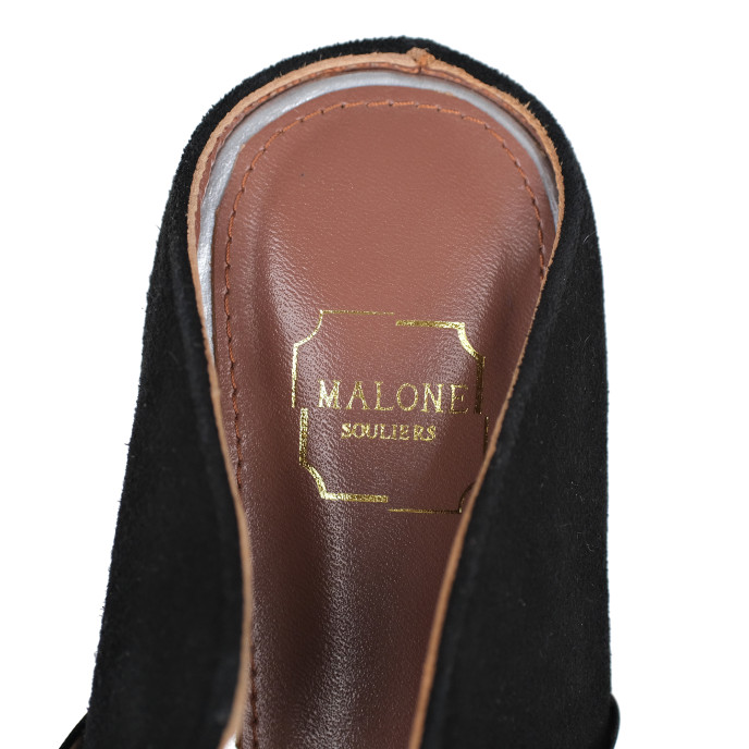 Malone Souliers Black Leather Flat Mules